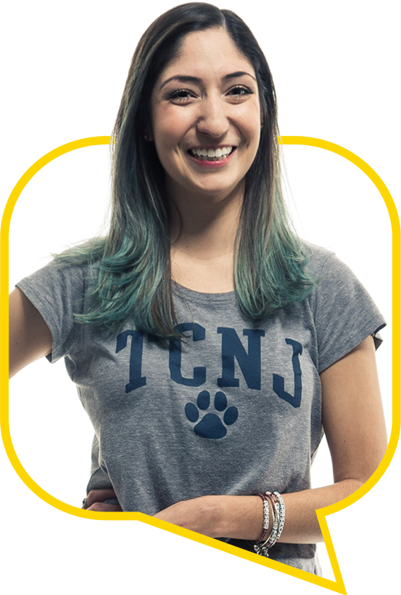 tcnj student in speech bubble icon